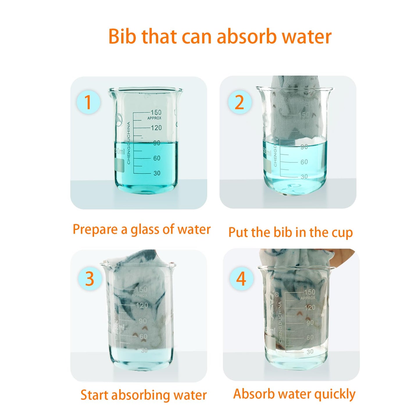 Muslin Baby bibs 6-Pack and Teething Toys 6-Pack Made with 100% Organic Cotton, Absorbent and Soft For Baby girl