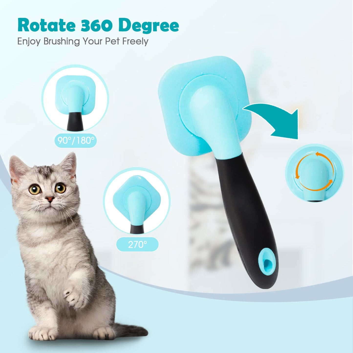 PETPAWJOY Slicker Brush, Dog Brush Gently Cleaning Pin Brush for Shedding Dog Hair Brush for Small Dogs Puppy Yorkie Poodle Rabbits Cats