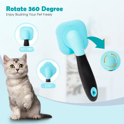 PETPAWJOY Slicker Brush, Dog Brush Gently Cleaning Pin Brush for Shedding Dog Hair Brush for Small Dogs Puppy Yorkie Poodle Rabbits Cats