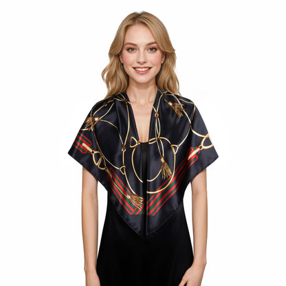 RIIQIICHY Head Scarf for Women Like Silk Scarf Hair Scarf Printed Square Scarf Bandanas for Women 35 Inches