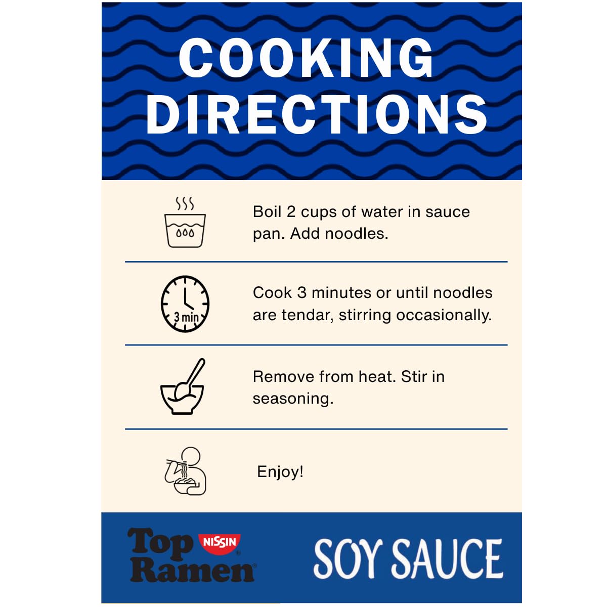 Nissin Top Ramen Noodle Soup, Soy Sauce, 3 Ounce (Pack of 24)