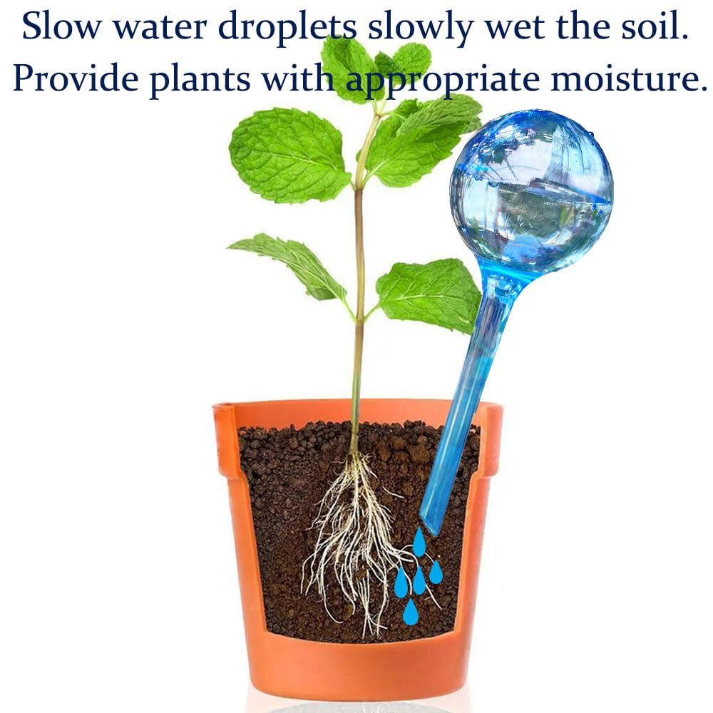 MOONSOUND Self Watering Globes for Plants - 10pcs Automatic Watering Bulbs for Indoor & Outdoor Potted Plants, Vacation Plant Care, Water Conservation Device
