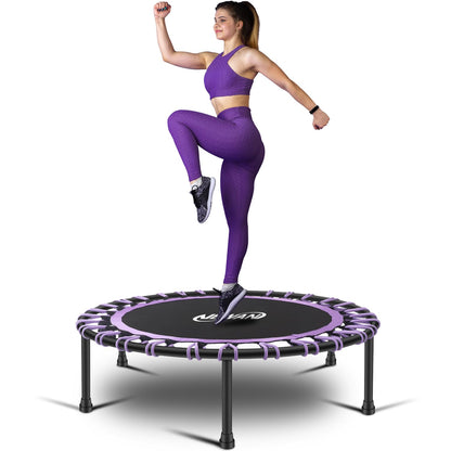 Newan 40" Silent Mini Trampoline Fitness Trampoline Bungee Rebounder Jumping Cardio Trainer Workout for Adults-Max Limit 330lbs