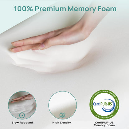 2 Inch Dorm Mattress Topper Twin Size, Memory Foam Mattress Topper for Back Pain Relief, Dorm Room Bed Topper with 2-Sided Breathable Cover, Ergonomic 5-Zone Design, Dorm Room Essentials