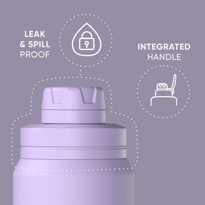 Hydrapeak 26oz Sport Insulated Water Bottle with Chug Lid, Leak & Spill Proof, Keeps Drinks Cold for 24 Hours, Hot for 12 Hours, Premium Stainless Steel Water Bottles (26oz, Lavender)