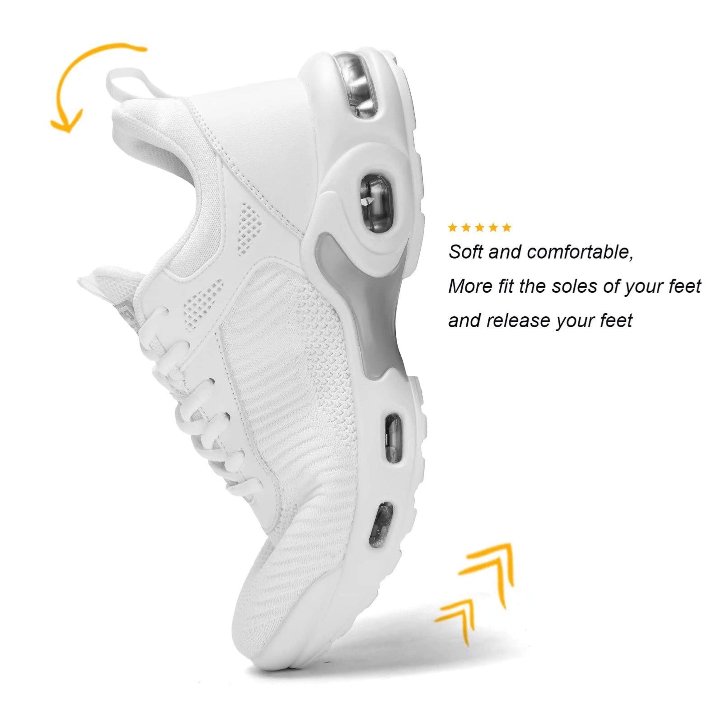 Men's Fashion Sneaker Non Slip Air Running Shoes for Men Athletics Sport Trainer Tennis Basketball Shoes White