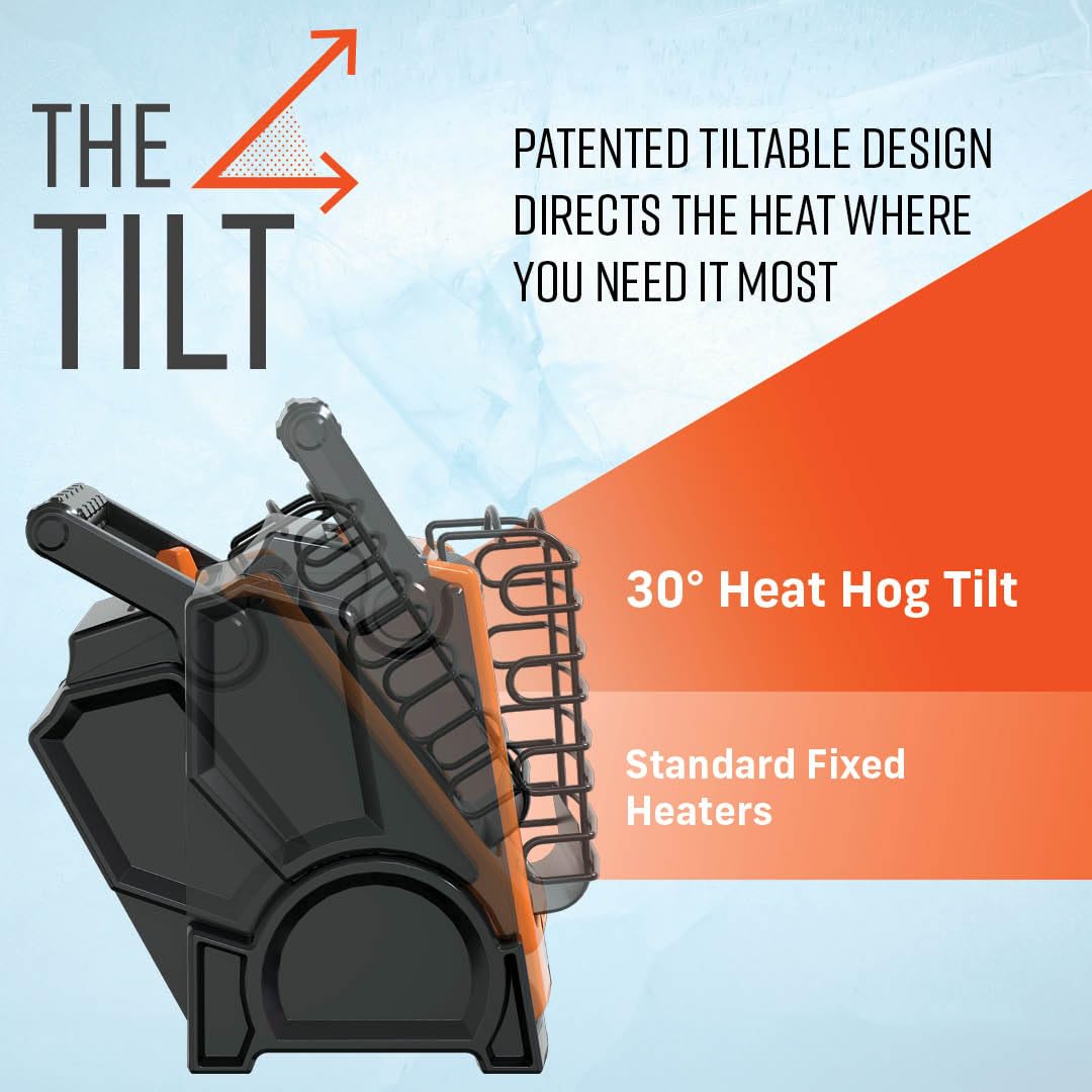 Heat Hog 18,000 BTU Portable Propane Radiant Space Heater, Indoor, Outdoor, Garage, Camping, Outdoor Sports, Boating, RVs, Tiltable Design, Gas Powered