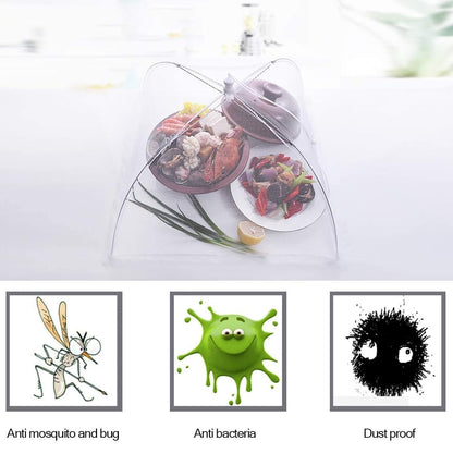 FOOEN (6 Pack) Pop-Up Outside Picnic Mesh Food Covers Tent Umbrella for Outdoors and Camping Food Net Cover Keep out Flies Mosquitoes Ideal for Parties BBQ, Reusable and Collapsible 17 x 17inches