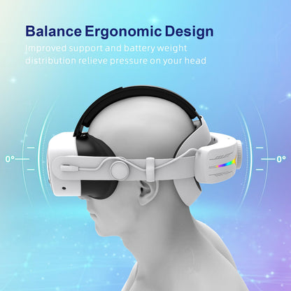 QWOS RGB Headsets Comfort Head Strap with 12000mAh Battery for Meta Quest 3S - NOT Compatible with Quest 3