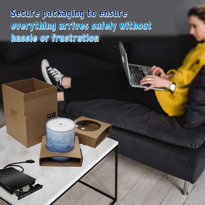 PlexDisc CD-R 700MB 52X White Inkjet Hub Printable Discs | 100 Pack Cake Box (FFP) | Blank CDs for Burning Music, Photos, Data | Writable Recordable Media