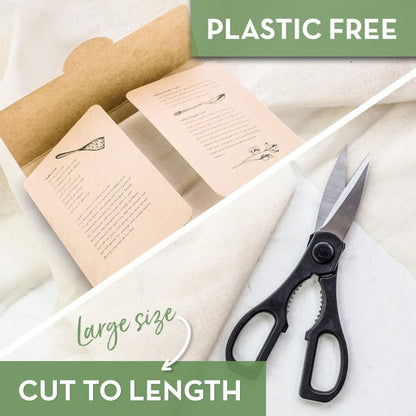 Organic Unbleached Cotton Cheesecloth for Straining, GOTS Certified, Fine Reusable Strainer – Large 18 Sq.ft.