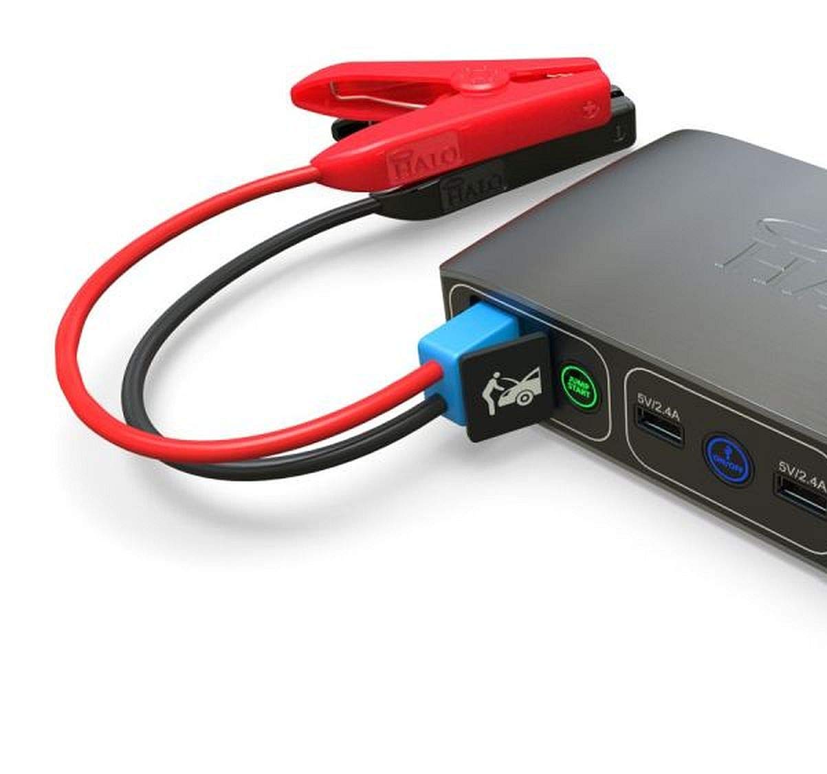 HALO Bolt Mini Jumper Cables | Spark Proof Clamps, Easy-to-Use Replacement Cables for All HALO Portable Jump Starters, Compact Size, Easily Fits In Emergency Kits with Other Car Accessories