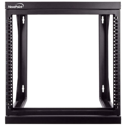 NavePoint 9U Open-Frame Server Rack for 19" IT Network Equipment & A/V Devices Free Standing or Wall Mount with 180 Degrees Gate Swing, Black