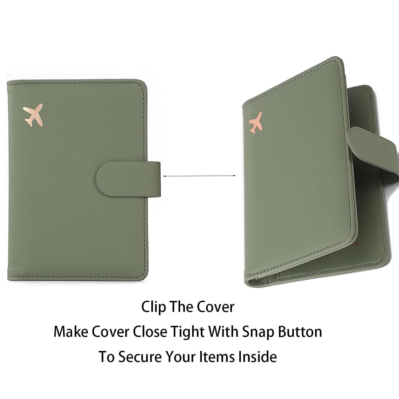 Melsbrinna Premium Leather Passport Holder Covers Case, Waterproof Rfid Blocking Travel Wallet Passport Holder with Pen Holder, Cute Passport Book for Women/Men (Moss green)