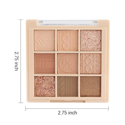 9Colors Neutral Eye Shadow Palette Eyeshadow Kit Nudes,Matte Glitter Natural Neutral Eyeshadow Palettes for Hazel Eyes Highly Pigmented Long Lasting Naturing-Looking Travel Eyeshadow Nude Palette