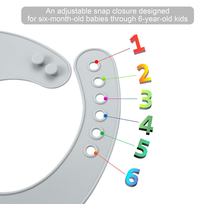 PandaEar 3 Pack Waterproof Silicone Baby Bibs| Super Thin Light Weight Feeding Bib with Food Catcher Pocket for Toddler (Walnut&Linen&Brown)