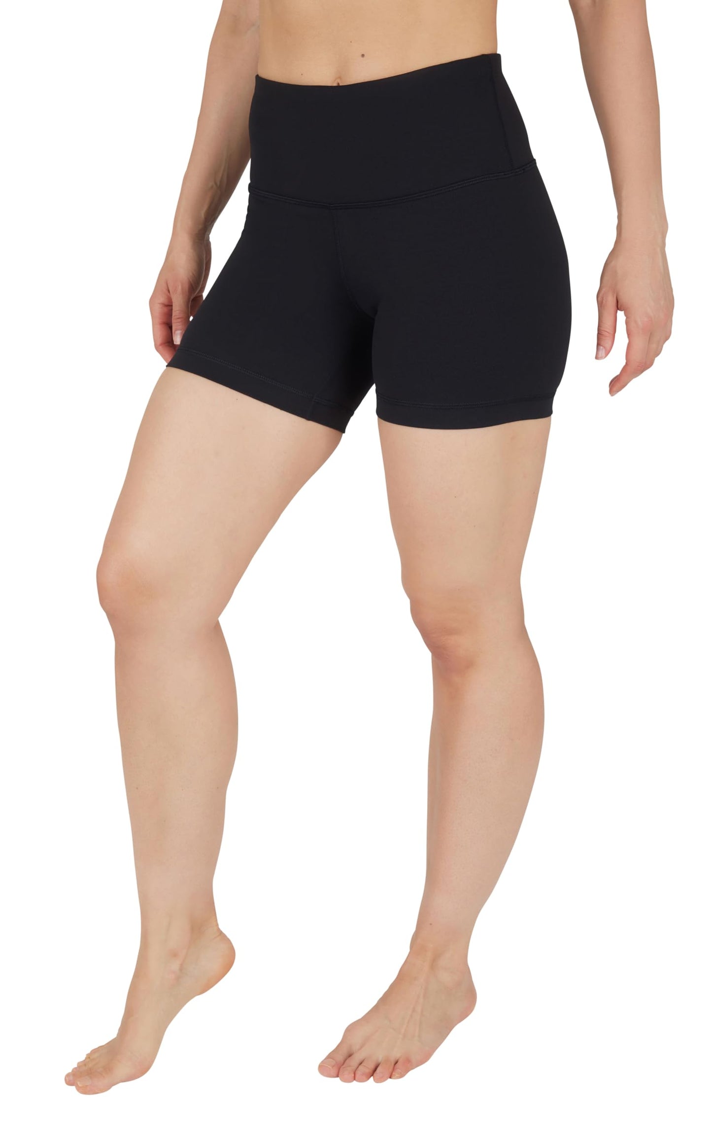 90 Degree By Reflex High Waist Power Flex Yoga Shorts - Tummy Control Biker Shorts for Women - Black/Dark Navy 2 Pack - Medium