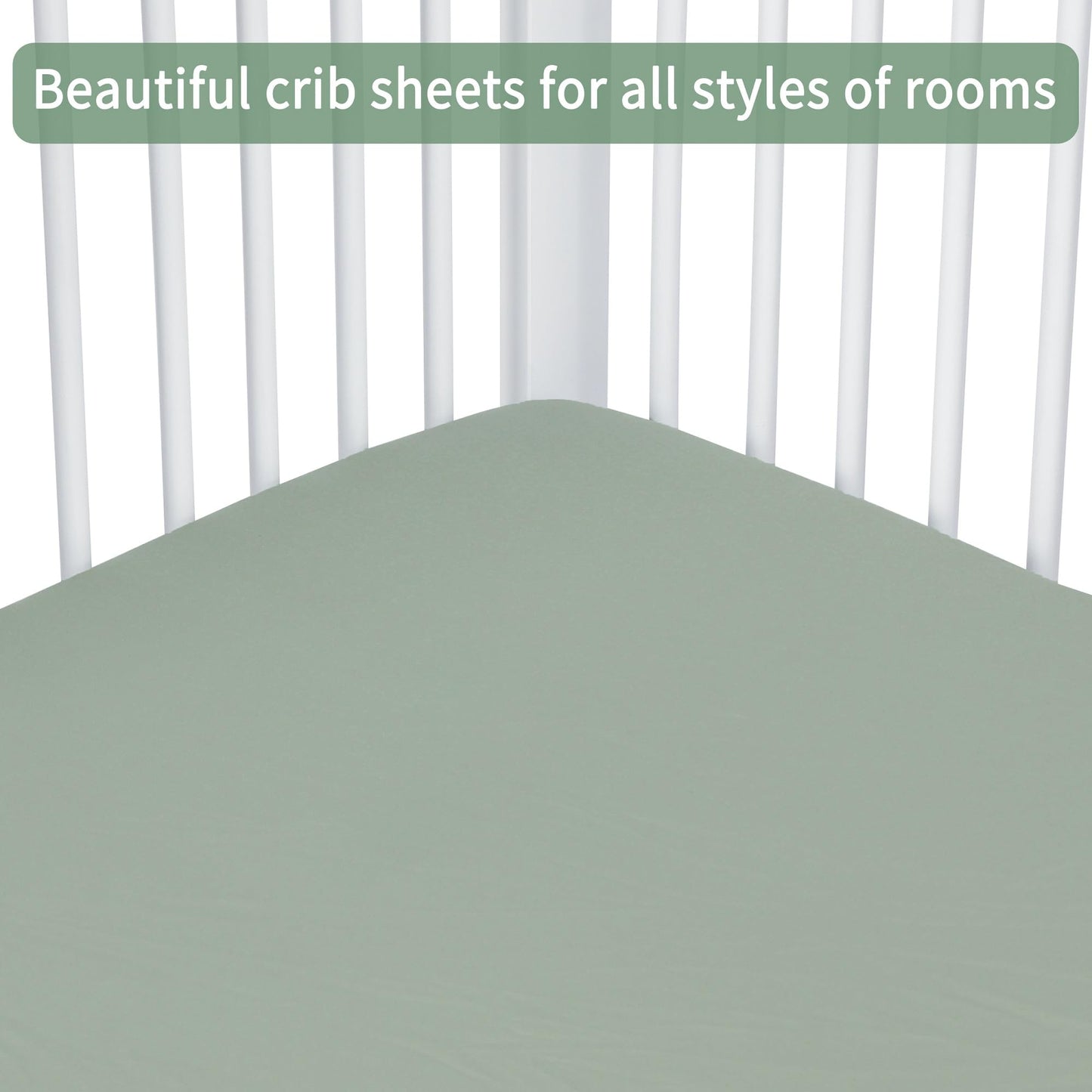 GUNTAIL Baby Crib Sheets for Boys Girls, 2 Pack Fitted Crib Sheet for Standard Crib and Toddler Mattress, Soft Microfiber Baby Sheet 52x28x8in (Brown & Green)