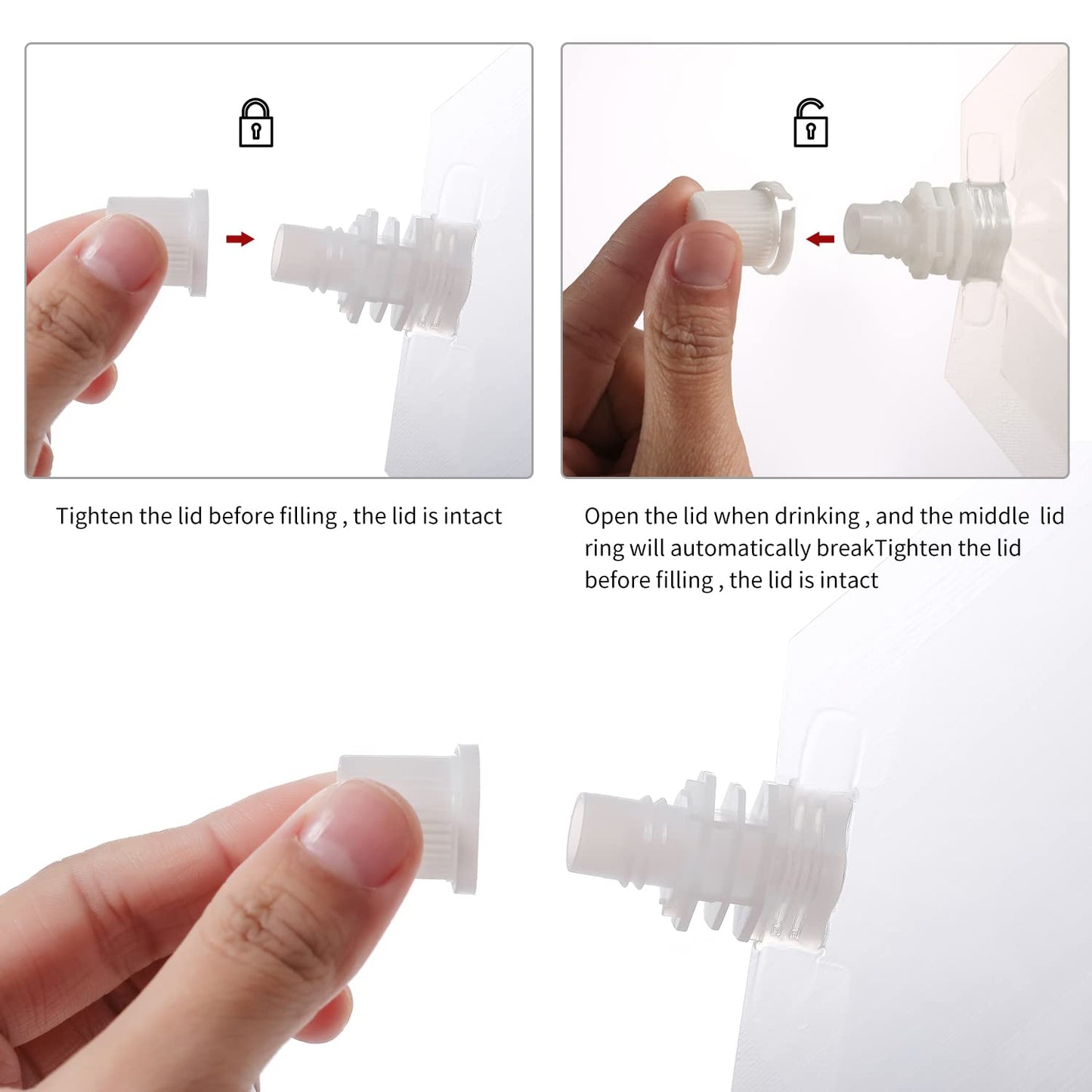 OHMAXHO Alcohol Pouches for Liquor,Reusable Drink Pouches for Adults Alcohol Drinking Flasks,Concealable Plastic Liquor Bags with Funnel,Plastic Travel Flasks (8OZ4 + 16OZ4)