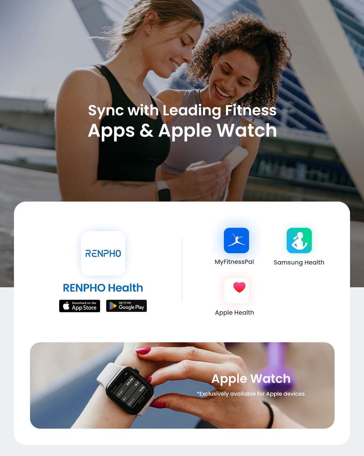 RENPHO Smart Scale for Body Weight, Digital Bathroom Scale BMI Weighing Bluetooth Body Fat Scale, Body Composition Monitor Health Analyzer with Smartphone App, 400 lbs - Elis 1