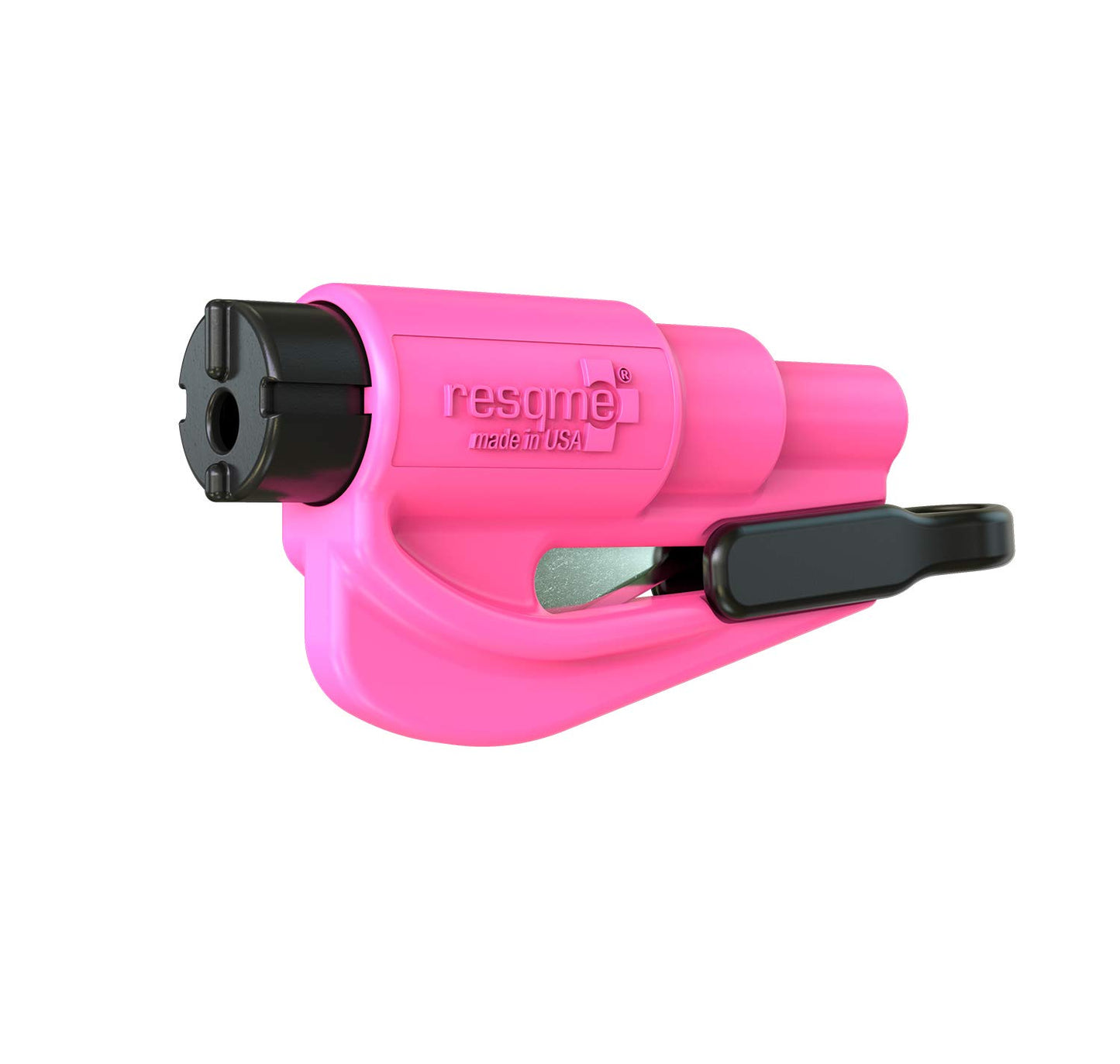 resqme The Original Emergency Keychain Car Escape Tool, 2-in-1 Seatbelt Cutter and Window Breaker, Made in USA, Pink - Compact Emergency Hammer