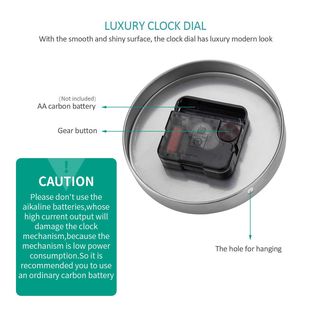 AILILIFE 3D DIY Wall Clock Decor Sticker Mirror Frameless Large DIY Wall Clock Kit for Home Living Room Bedroom Office Decoration (Black)