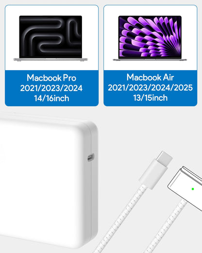 Mac Book Pro Charger - 96/70W USBC to Magnetic 3 Charger for Mac pro 14-16inch 2021 2023 2024 M1 M2 M3 M4, Mac Air 13-15inch 2022 2023 2024 2025 M2 M3 M4, Include 6.6ft Charge Cable