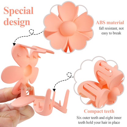 Flower Claw Clip 7 PCS Claw Clips, Hair Clips for Women Non Slip for Thick Hair Women Girls Gifts, 7 Colors