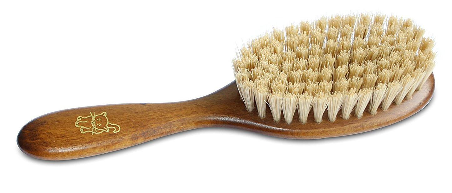 Mars Coat King Bristle Cat Hair Brush Deshedding Tool - Pet Grooming Supplies for Furry, Shaggy, Loose Hair in all Breeds, Wooden Handle for Thick Coats - ¾" Bristles, 2" Wide Head