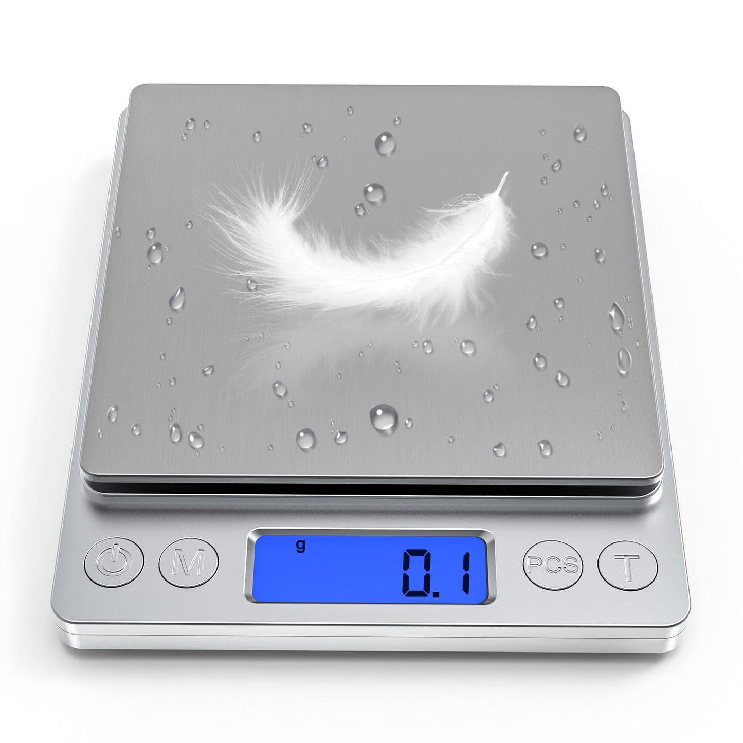 OGWAI Rechargeable Digital Food Scale with Gram and Ounce, Measuring Range 0.1g/3kg(6.6lb), Smart Kitchen Scale for Food, Baking, Cooking, Sourdough Bread, Weight Loss - Small Kitchen Gadget Product