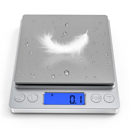 OGWAI Rechargeable Digital Food Scale with Gram and Ounce, Measuring Range 0.1g/3kg(6.6lb), Smart Kitchen Scale for Food, Baking, Cooking, Sourdough Bread, Weight Loss - Small Kitchen Gadget Product