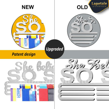 Lapetale Fashion She Believed She Could SO SHE DID Race Medal Holder Wall Hanger,Marathon Runner Medal Display,Running Medal Display, Medal Holder for Wall, Sports Medal Hanger Display Gifts