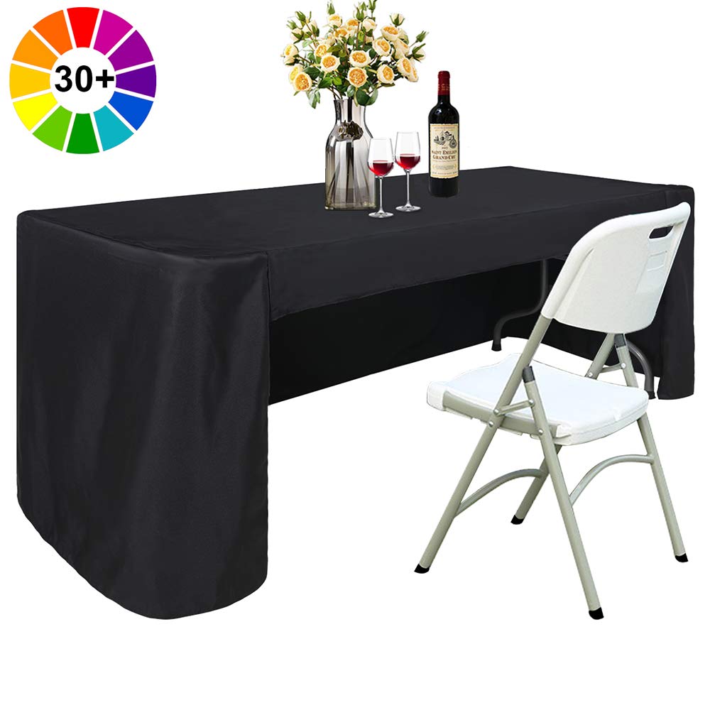 ABCCANOPY 6 FT Rectangle Tablecloth Table Cover for Rectangular Table in Washable Polyester Great for Dinner Buffet Parties Birthday Wedding Housewares Black