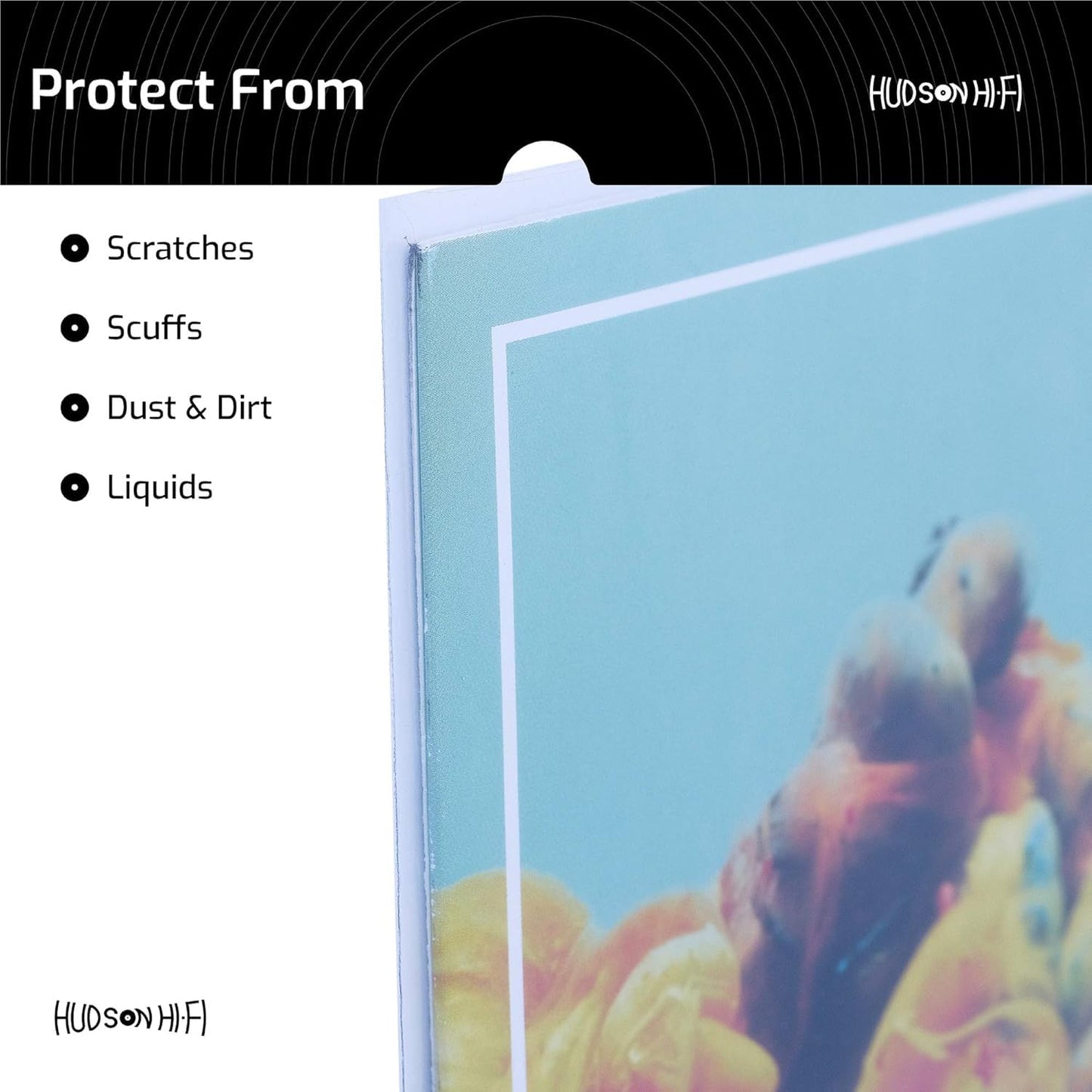 Hudson Hi-Fi Vinyl Record Outer Sleeve Covers - 50 Pack - Premium Crystal Clear Sleeves - Protect Your LP Albums from Scratches, Dirt & Dust - 3 Layers of 30µm Thick No-Acid Exterior Disc Cover