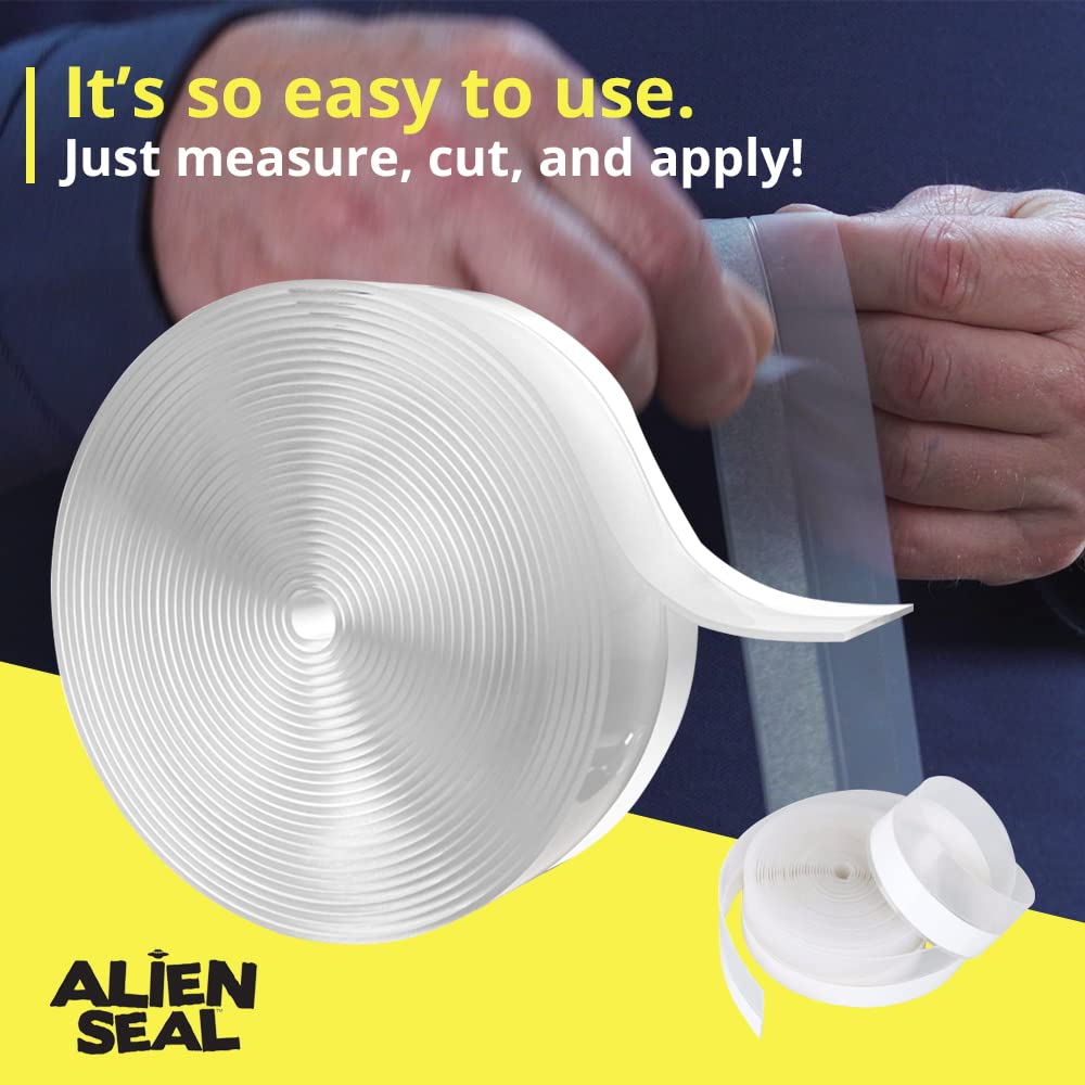 Alien Draft Seal Set of 49 Feet Anti-Draft Adhesive and Flexible Flap to Seal Gaps Around Doors and Windows As Seen On TV