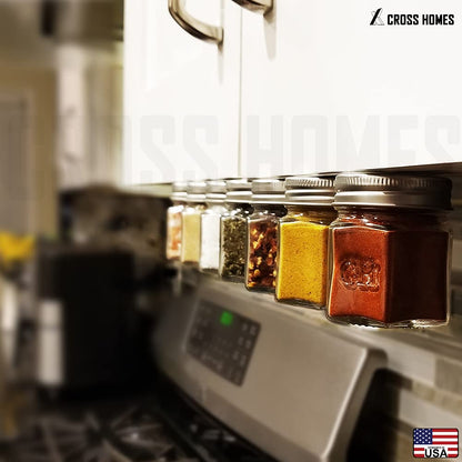 20 Set Magnetic Spice Jars Large 4 oz Refrigerator Hexagon Glass Spice Jars Magnetic Lids Shaker Spice Labels Magnet Glass Spice Containers for RV Travel Trailer Kitchen Fridge Cabinet Wall mount