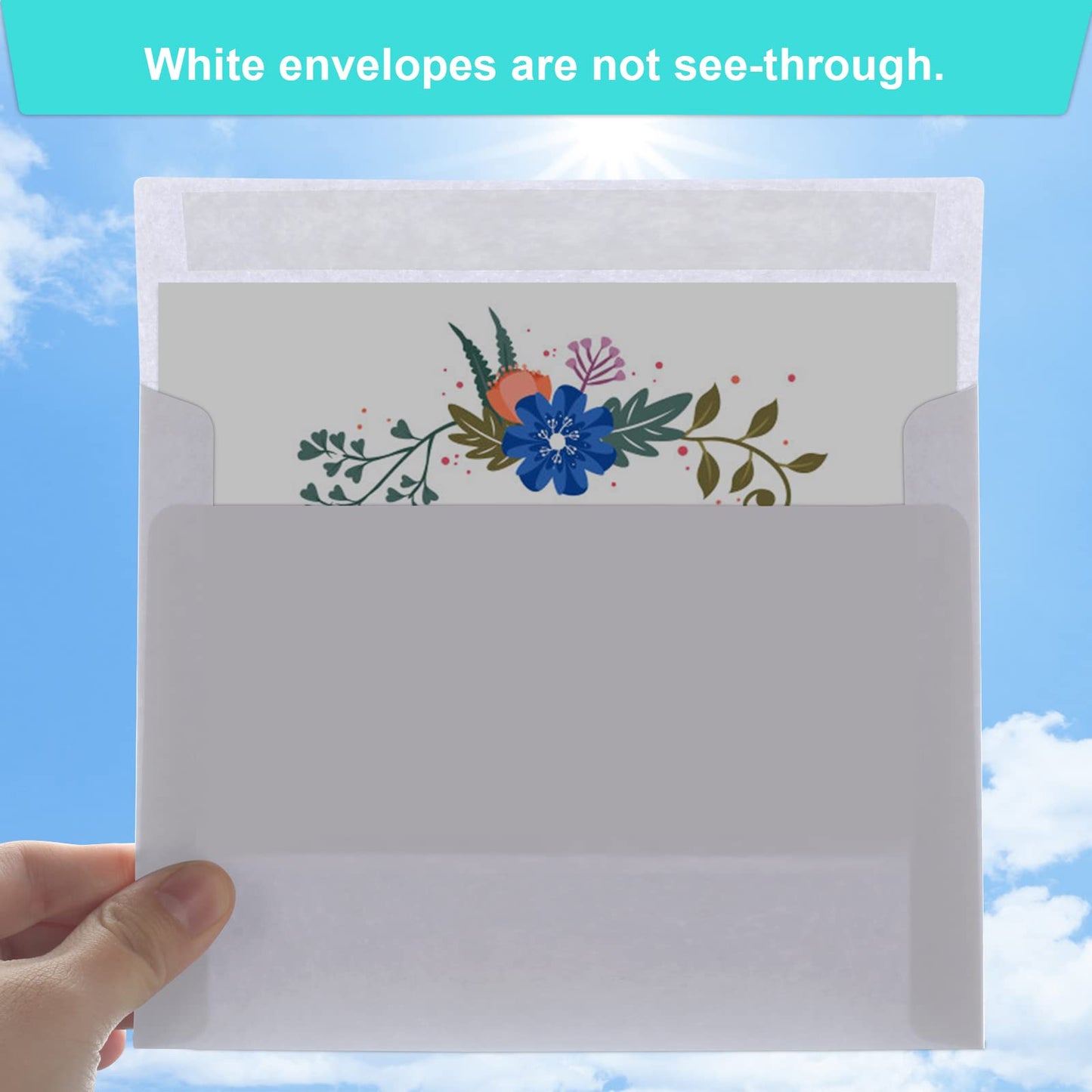 Joyberg 50 Packs 5x7 Envelopes, White A7 Envelopes for Invitations, Printable, Self Seal for Weddings, Invitations, Photos, Postcards, Greeting Cards, Mailing
