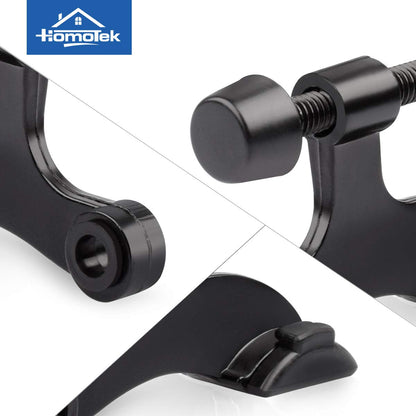 HOMOTEK 8 Pack Hinge Pin Black Door Stopper,Adjustable Deluxe Heavy Duty Door Stopper 2-1/2"x1-3/4”,with Black Rubber Bumper Tips