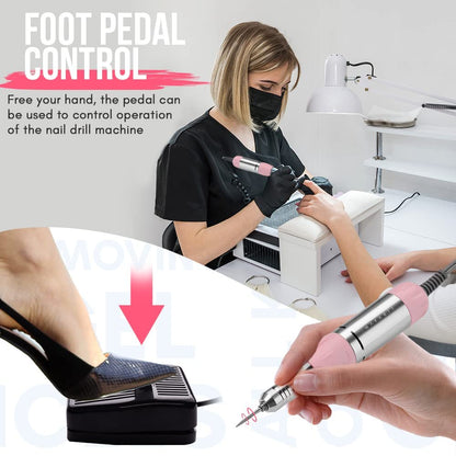 Makartt Nail Drill - Portable Electric Nail File Machine Geneviere E File Pink JD700 Professional 30000RPM Manicure Drill for Acrylic Nails Poly Nail Gel Polish Beauty Gift