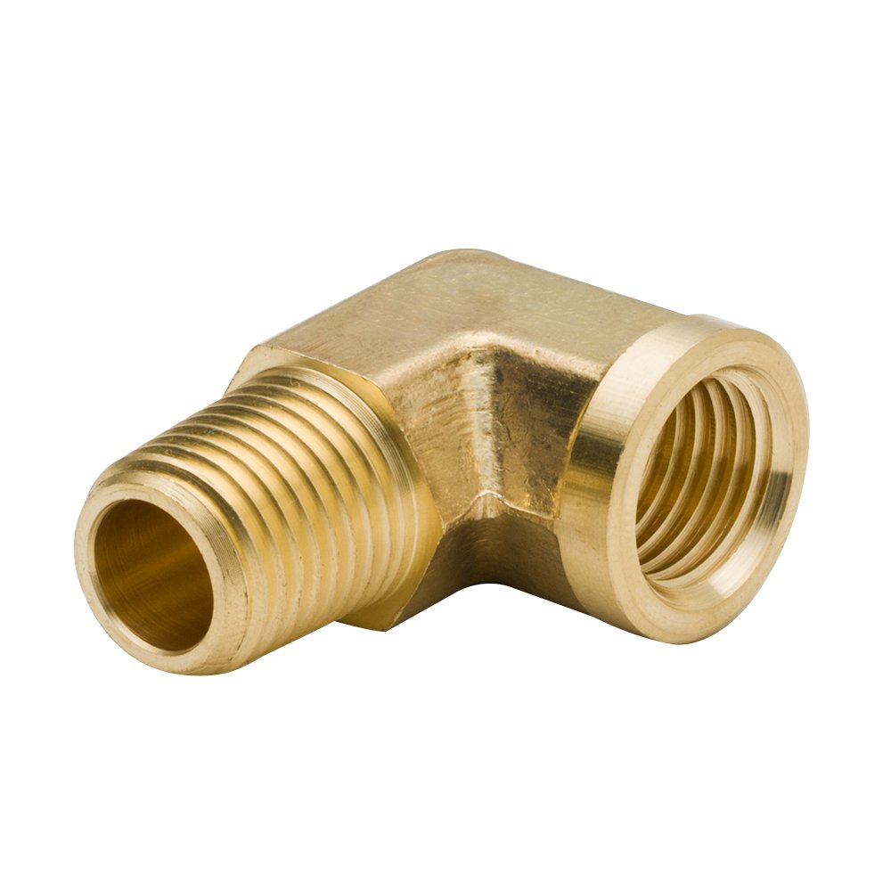 Legines 1/4 Inch Brass Street 90 Degree Elbow 1/4" NPT Male x 1/4" NPT Female Forged Pipe Fitting (Pack of 2)