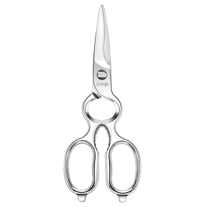 LIVINGO Kitchen Forged Shears Heavy Duty Come Apart Ultra Sharp Multi-function Stainless Steel Scissors Bottle Opener, Nut Cracker 8.5 inch