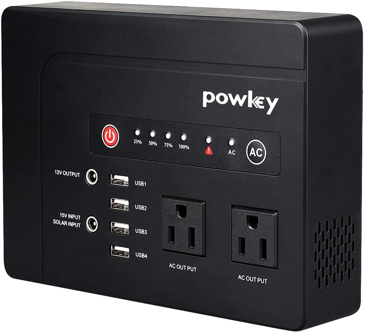 powkey 200W Portable Power Bank with AC Outlet, 146Wh Rechargeable Backup Lithium Battery, 110V Pure Sine Wave AC Outlet for Outdoor RV Trip Travel Home Office Emergency