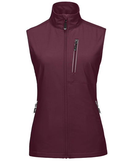 33,000ft Women's Lightweight Running Vest Outerwear with Pockets, Windproof Sleeveless Jacket for Golf Hiking Travel
