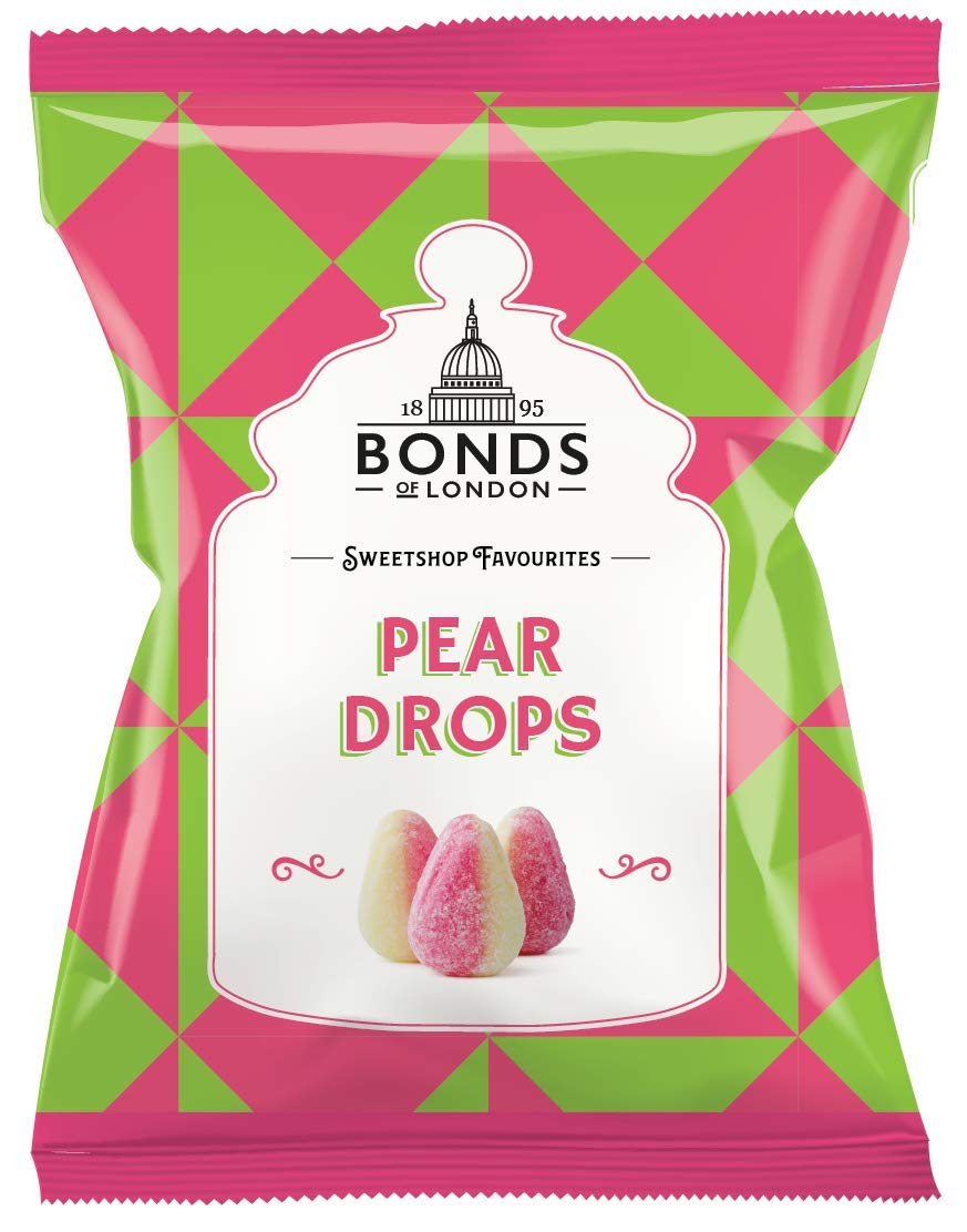 Original Bonds London Pear Drops Bag Sugar Coated Pear Flavored Boiled Sweets A Classic Sweetshop Favorite Imported From The UK England The Best Of British Candy Bannana And Pear Flavour