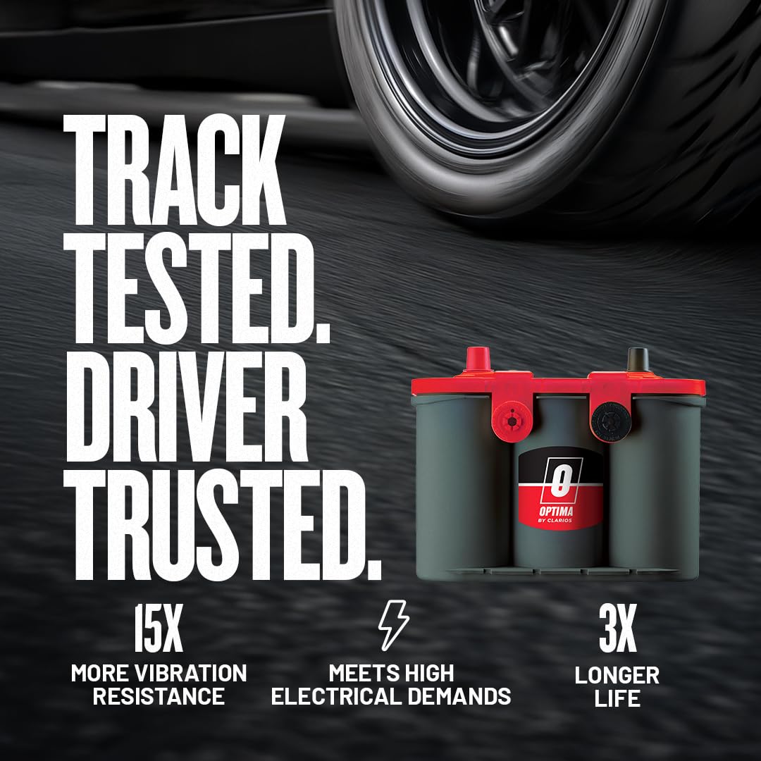 OPTIMA Batteries High Performance 35 RedTop Sealed AGM Car, Truck and SUV Starting Battery, 720 CCA, SAE Terminal, Maintenance Free, Versitile Mounting
