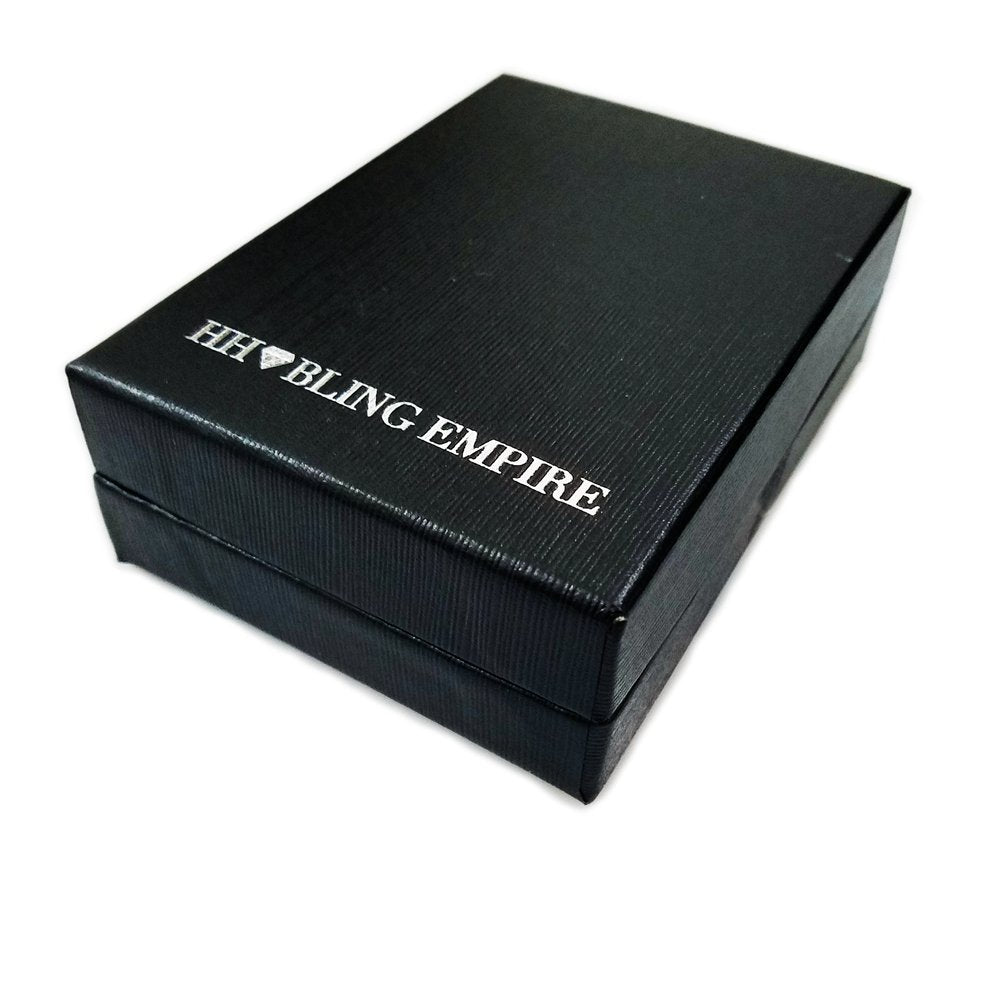 HH BLING EMPIRE Iced Out Silver/Gold Diamond Butterfly Necklace for Men Women, Hip Hop Big Butterfly Pendant with Rope/Tennis/Cuban Link Chains 22 Inch (Silver butterfly A & Tennis Chain)