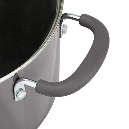 Amazon Basics Ceramic Non-Stick 12-Piece Cookware Set, Gray - Pots, Pans and Utensils