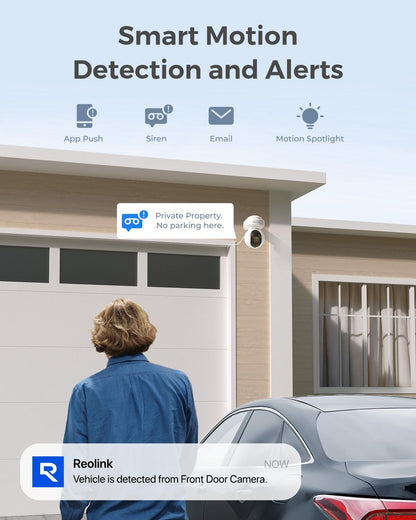 REOLINK Outdoor Security Camera System, 5MP PTZ WiFi Cameras with Auto Tracking, Plug-in Power, microSD Card Included, Supports Max.512GB×2 Storage, 24/7 Offline Recording, Home Hub with 2x E1 Outdoor