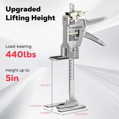 Raynesys Labor Saving Arm Jack 2 Pack, 12 Inch All-Metal Hand Lifting Jack Tool, Precise Control Slow/Fast Descent, 440LBS Capacity Wall Tile Locator for Lifting Door Furniture, Wall Tile Positioning