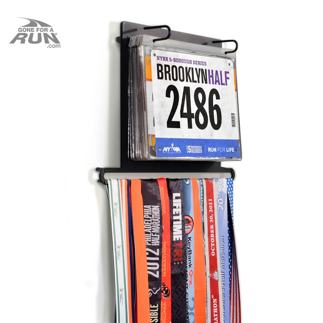Gone For a Run BibFOLIO Plus Race Bib Holder and Running Medal Hanger Display | Race Medal Holder Display and Running Bib Holder for Runners | Race Bib and Race Medal Display for Runners